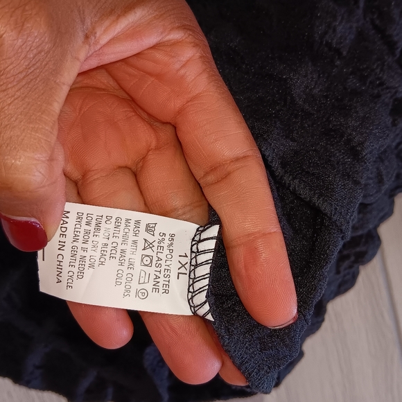 Plus Size Autumn Set One-Character Collar Solid Color Bubble Two-Piece Set - Picture 10 of 13